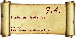 Fuderer Amáta névjegykártya